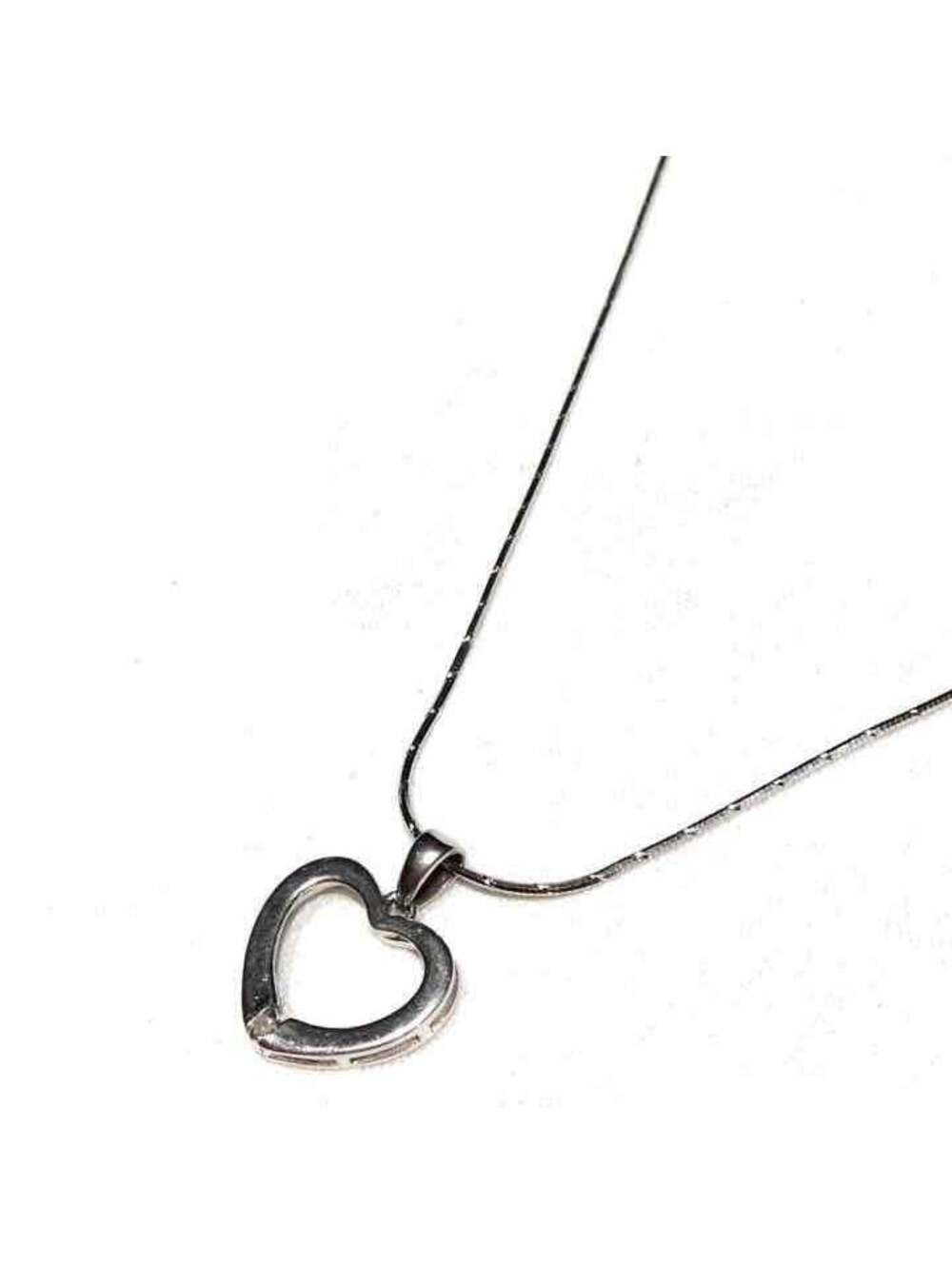 HEART DIAMOND PENDANT STERLING NECKLACE